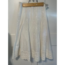 66. Vintage Allison Taylor skirt; white; Size 12