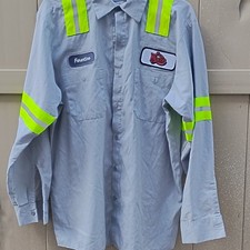 Cintas ComfortFlex Men's Gray Yellow Polyester Cotton Work Shirt L