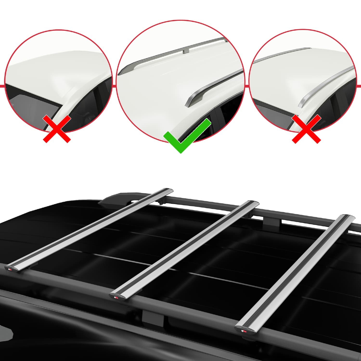 Barres de Toit BASIC M pour Citroen Jumpy et Space Tourer 2017-2026 en Aluminium Noir