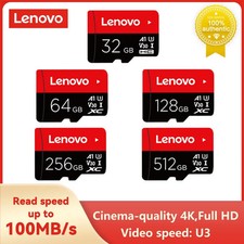 Lenovo Memory Card 512GB 256GB 128GB 64GB 32GB U3 V30 4K Full HD Micro TF Mini S