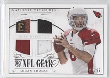 2014 National Treasures Rookie NFL Gear Materials Quad 82/99 Logan Thomas 5x8