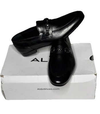 Aldo Mens Black Round Toe Slip On Casual Loafers Shoes size 10.5 US Marinho -004