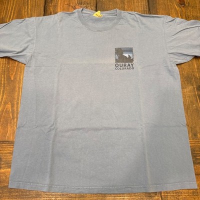 The Mountain Ouray Colorado Beer Forecast Graphic T-Shirt Blue Mens XL 2007