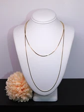 Vintage NAPIER Gold Tone Long 29.5" Cobra Chain Necklace