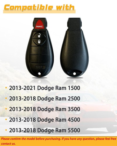 Repuesto de llavero para Dodge Ram 1500 2013 2014 2015 2016 2017 2018 201... - Imagen 4 de 9