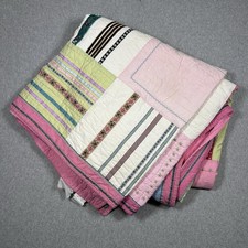 Pottery Barn Kids Full/Queen Quilt Cotton Multicolor Patches 86" X 86" Heavy