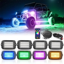 MICTUNING 8 Pods RGB-IC LED Rock Lights APP Underglow Underbody Neon Lights Kits