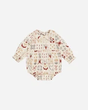 Rylee + Cru Cora Romper Folklore Pattern One Piece Baby Outfit 12-18 Months
