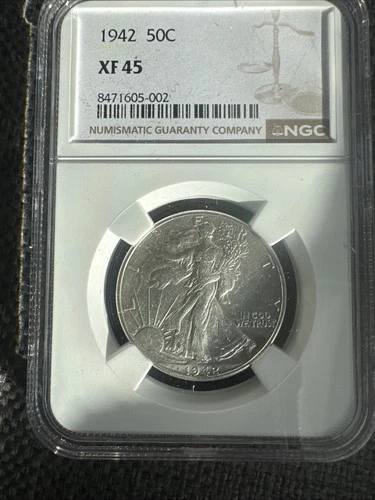 1942 p walking liberty half dollar  NGC XF-45
