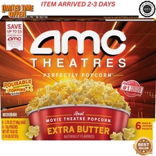 AMC Theatres Microwave Popcorn 6ct, Extra Butter FAST FREE SHIPPING