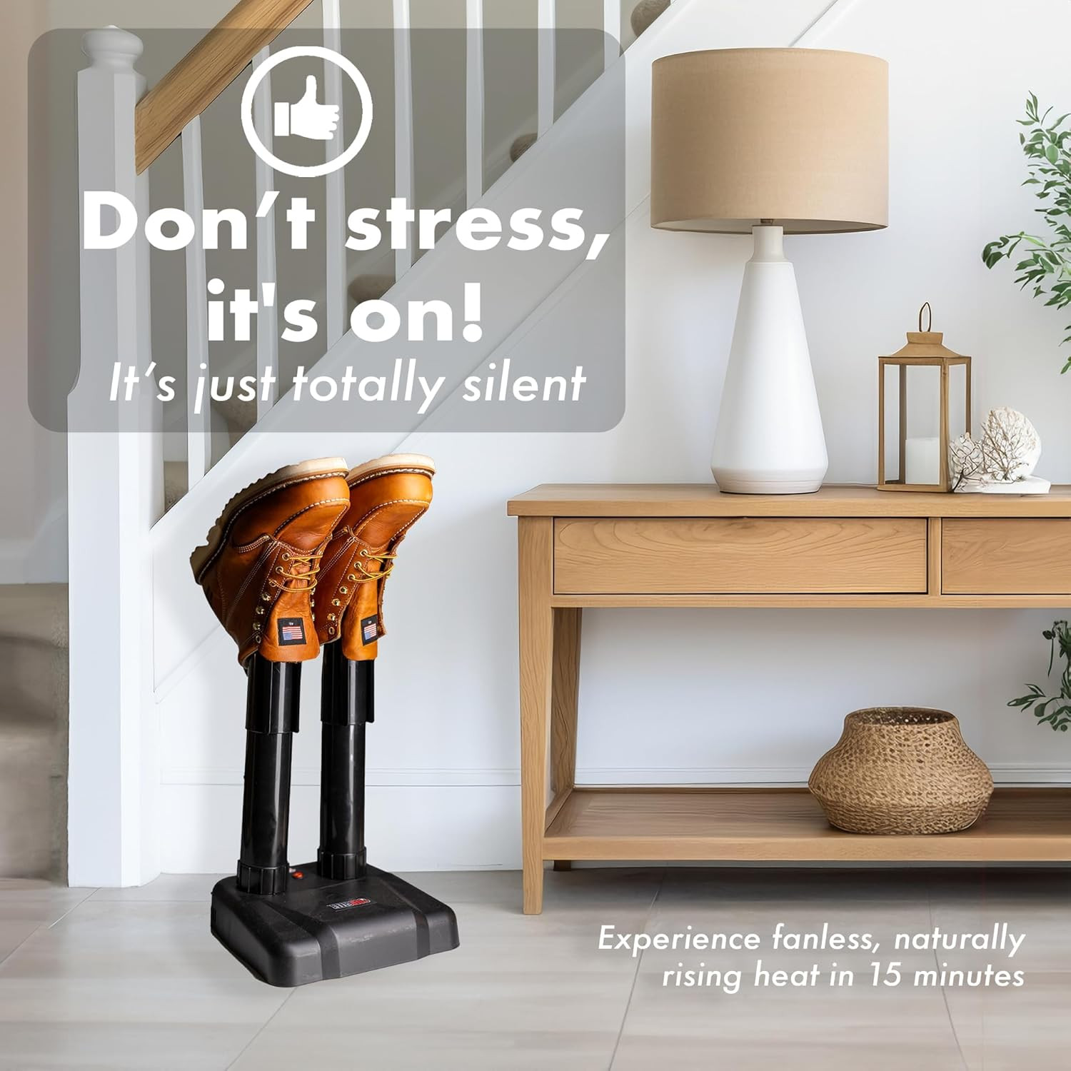 Boot Dryer Silent Shoe & Glove Warmer Fanless Convection Odor-Reducing Dryer