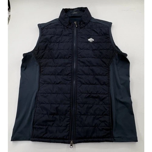 Turtleson Raintree Country Club Charlotte Quilted Vest Men's L Navy Full Zip - product listing photo