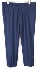 Suitsupply Brescia Hosen Herren UK38S Bleu Laine Pure Avec Umschlag