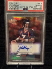 2024 Finest John Elway Flashback Auto Oil Spill Refractor #FBAJE PSA 10 GEM MT