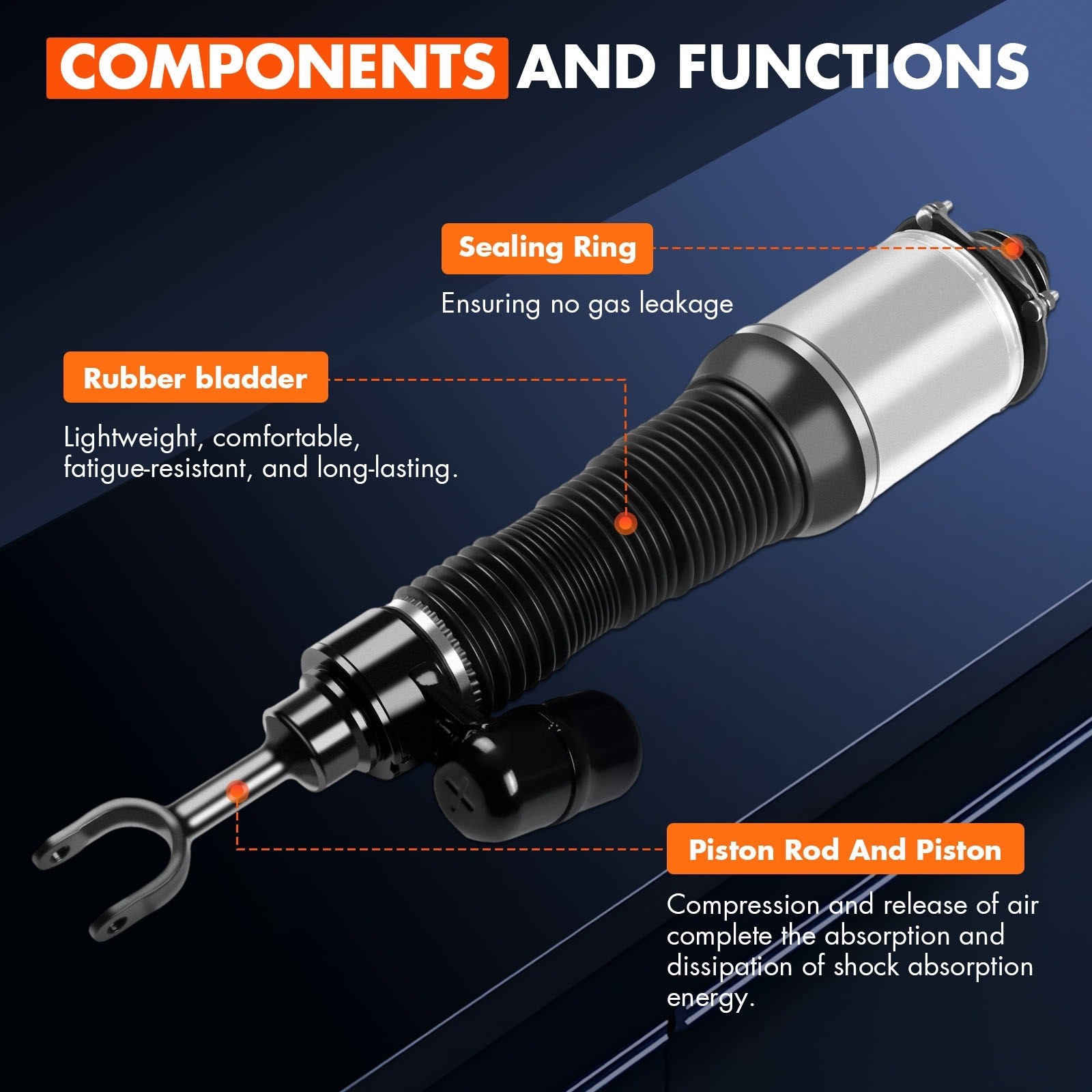 Front Right Air Suspension Strut For Bentley Continental GT GTC, Flying Spur