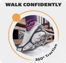 Yaktrax Walk Ice Safety Shoe Spikeless Cold Traction Snow Unisex Waterproof Sz L