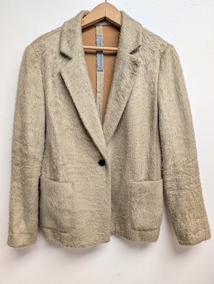 Raquel Allegra Brown Fuzzy Blazer Size M