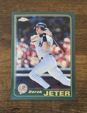 2001 Topps Chrome - #77 Derek Jeter New York Yankees Green Border