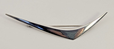 LARGE Eigil Jensen for Anton Michelsen Sterling Silver Boomerang Brooch Modern