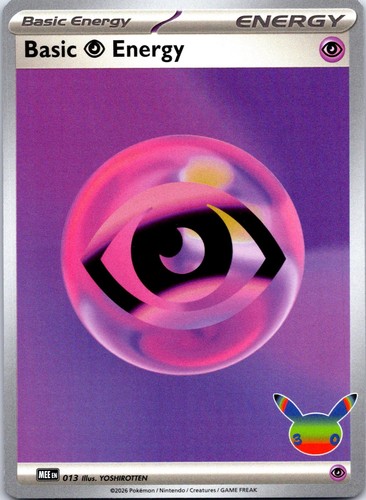 Basic Psychic Energy (30th) 013 Holo MEE: Mega Evolution Energies Pokemon NM