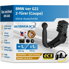 ANH�NGERKUPPLUNG f�r BMW 4er G22 Coupe ab 21 vert. abnehmbar GDW +13pol E-Satz