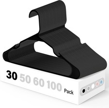 Plastic Hangers Space-Saving Clothes Hangers Durable Lightweight 30 Pack