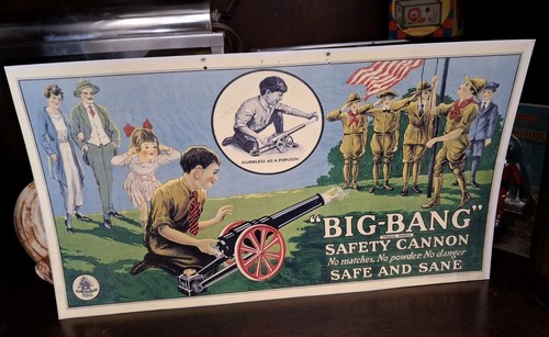 Vintage Old Big Bang Toy Cannon Replica Poster Beautiful 4th of July Special - Picture 2 of 5