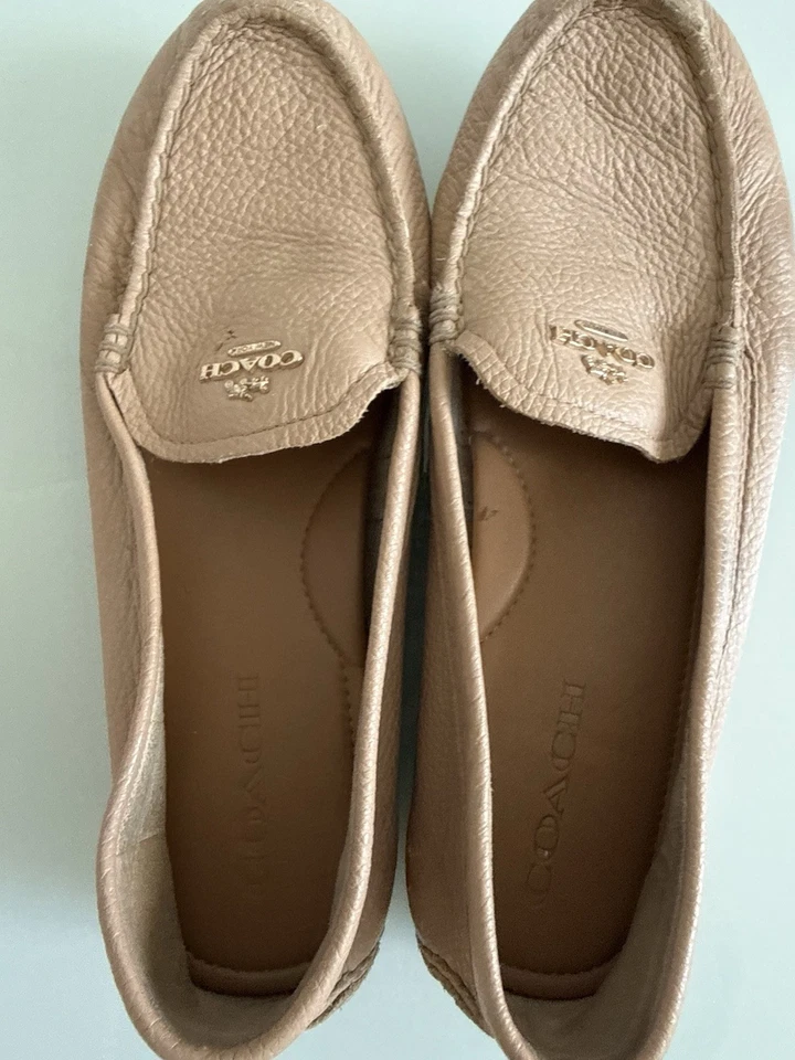 ✿ Coach Pebbled Leather Loafers Nude Pink Size 7.5 Women’s Driving Moccasins - Image 3 of 4