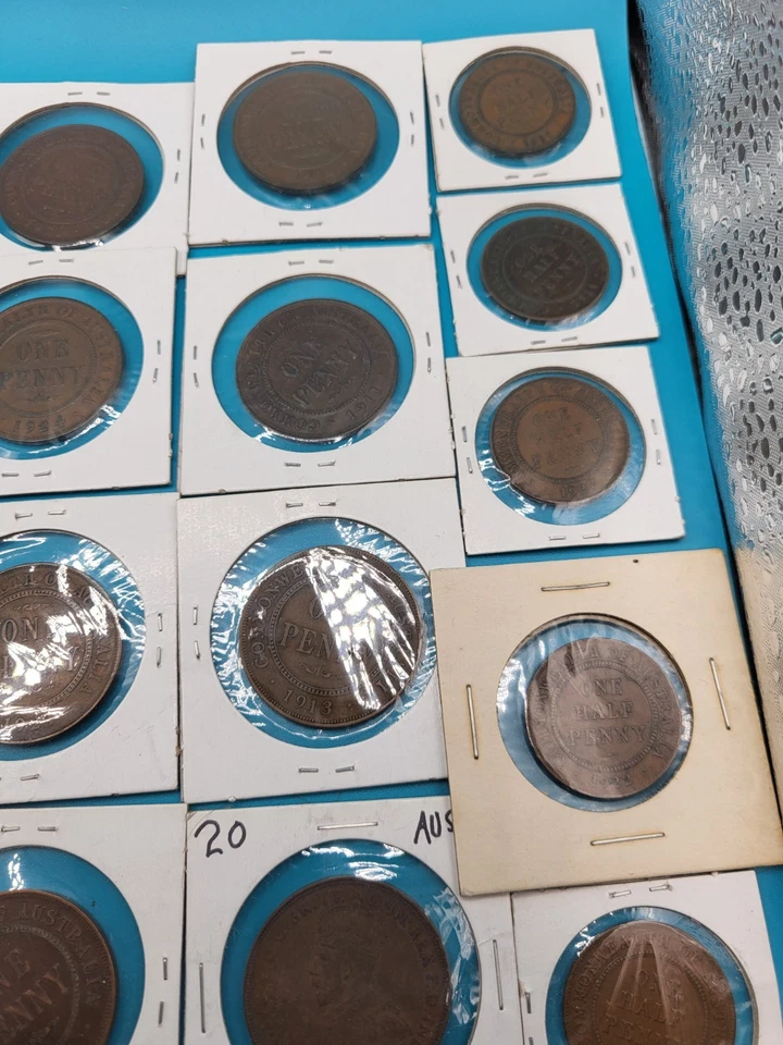 Australian Penny and Half Penny 1911-1936 Lot of 30 Including Rare Varieties - Image 4 of 4