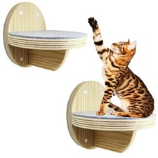 2 PCS Cat Climbing Shelf Wall Mounted,Cat Wall Shelves,Wooden Climbing Steps ...