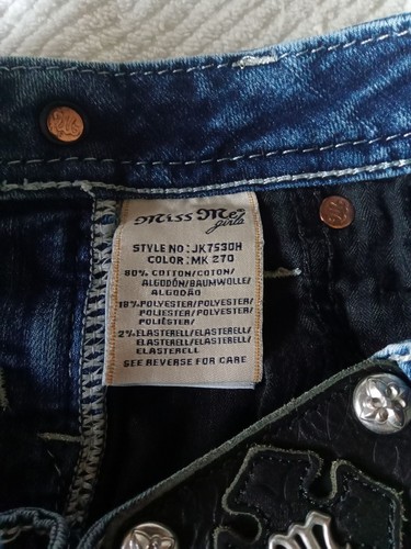 Miss Me Girls Size 12 Zip Up Five Pocket Decorative Cut Off Distressed Shorts - Picture 8 of 9