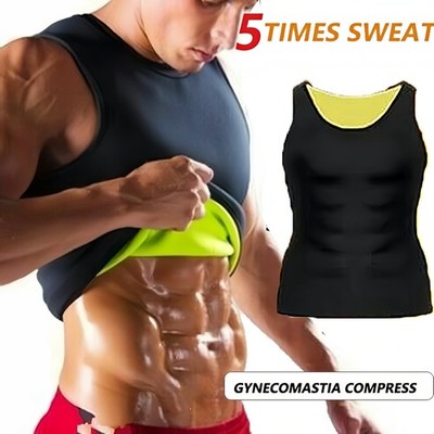 Mens Body Shaper Belly Chest Compression Shirt Slimming Abs Girdle Vest Tank Top