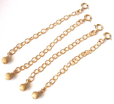 Gold Extension Spring 3pcs 14k gold filled chain extender extension stardust bead spring ...