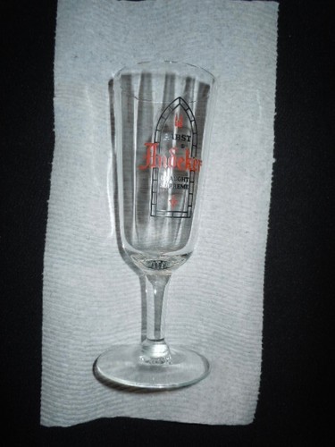 Pabst Andeker Drapht Supreme. Vintage Stemmed Ribbed Beer Glass 6 5/8" Tall - Picture 3 of 10