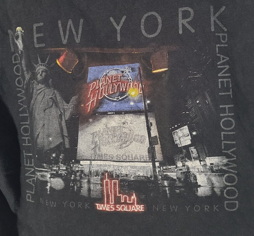 Vintage 1998 Planet Hollywood Times Square New York Black Large T-Shirt - Picture 5 of 6