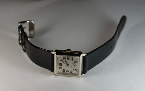 1926 Longines Square 14K White Gold Filled Cal. 1026 Antique Vtg Swiss Watch - Picture 3 of 17