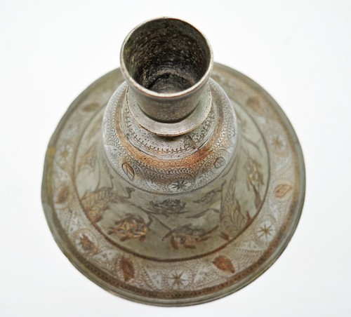 Antique Brass Hookah Base Pot Original Old Hand Crafted Fine Floral Engraved - Picture 4 of 6