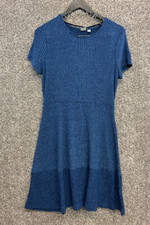 Gap Blue Sweater Dress A-Line Knit Dress Short Sleeve Women's Size M