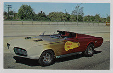 VINTAGE PROMO CARD FIREBALL 500 CAR 1966 PLYMOUTH BARRACUDA AUTO NASCAR RACING