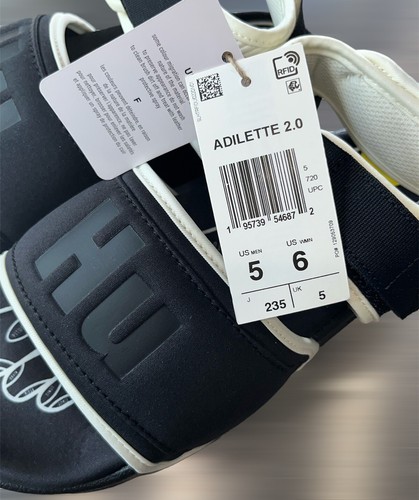 Adidas x Pharrell Williams Adilette 2.0 Sandals Slides Black White GZ1892 Womens - Picture 3 of 9