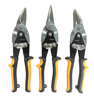 3PC 10'' Aviation Tin Snips Left Right Straight Sheet Metal Shear Scissor 320105