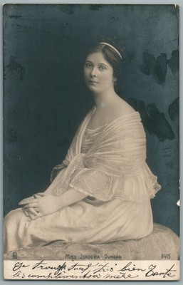 Isadora Duncan Famous Dancer 1910 RPPC Postcard Foto Portrait Danse Dance Artist