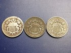 New ListingLot of (3) 1868 U.S. Shield Nickels