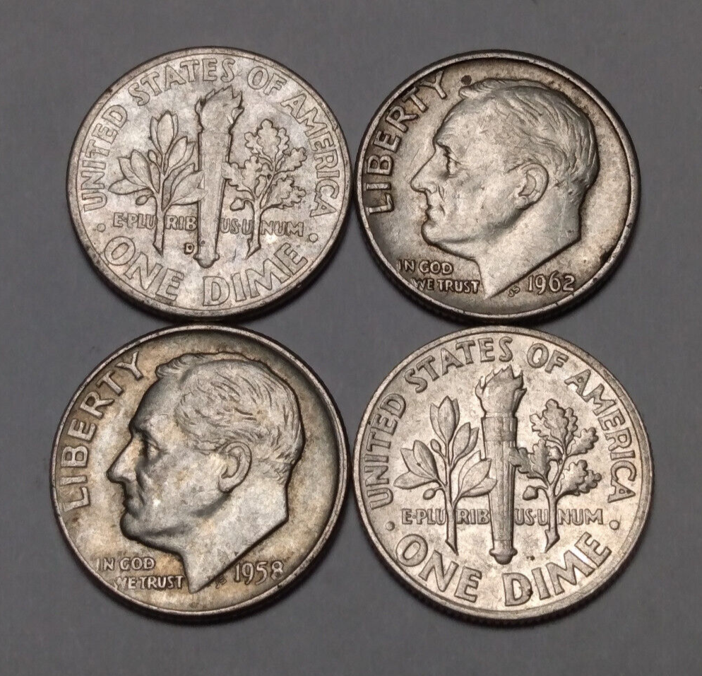 Roosevelt Dime - One Vintage US 90% Silver Coin - 1964 or Earlier
