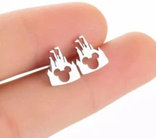 Women's Fashion Jewelry Silver Color Disney's Magic Castle Earrings 72-5