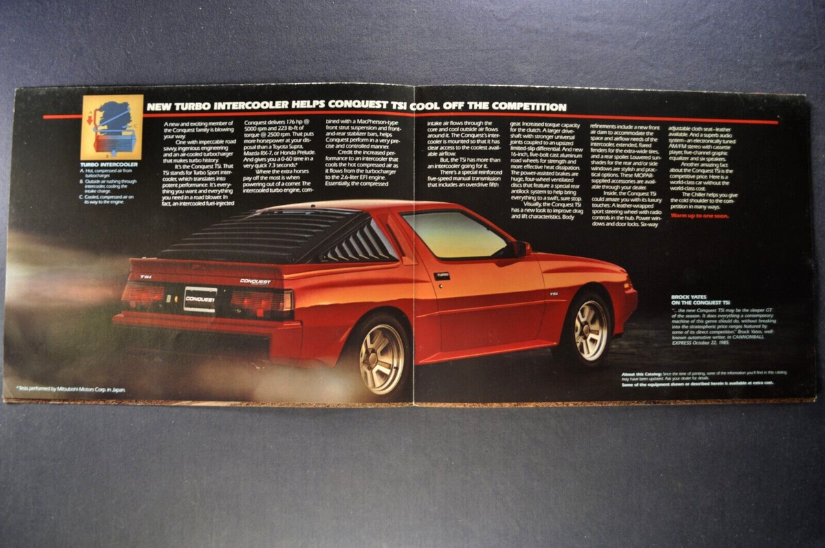 MITSUページ 1986 Chrysler Plymouth Conquest TSi Brochure Poster Mitsubishi