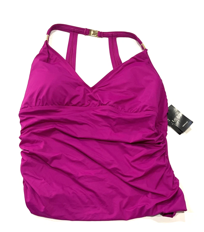 Ralph Lauren Mujer Halter Plumeria Tankini Top - Talla grande 18W - Venta al por menor $110 Foto 3 de 4