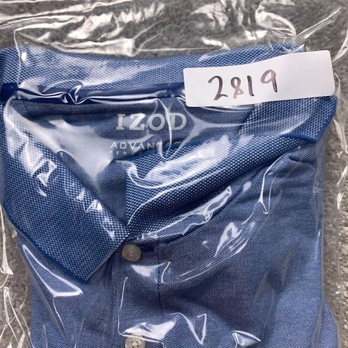 Izod Polo Shirt Men's XXL Blue Advantage Stretch Cotton Ringer Embroidered Golf - Picture 9 of 9