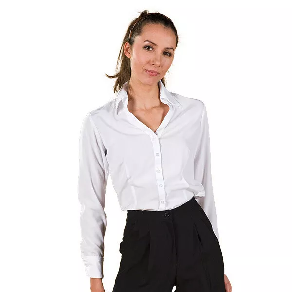 women's tailored white button down shirt