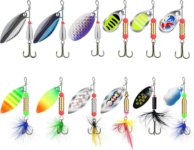 Swimming Jigging Fishing Lures Spinner with Two-Way Spinning Spoons System Fish